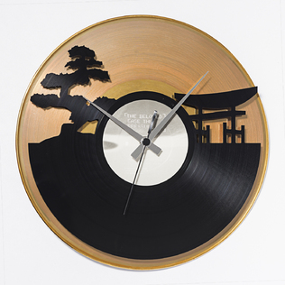 意大利原产DIS C'O'CLOCK夕阳之美黑胶唱片碟挂钟钟表