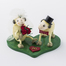 德国原产Kunstgewerbe Uhlig木质摆件 "新婚的咩咩羊"系列 浅黄