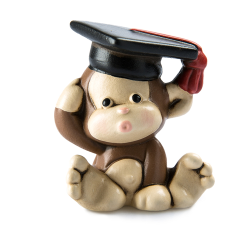 意大利原产EGAN桌面装饰摆设摆件卡通猴博士玩偶 棕色