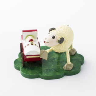 德国原产Kunstgewerbe Uhlig木质摆件"咩咩羊妈妈"系列