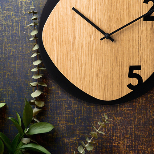 意大利原产SABRINA FOSSI DESIGN木制创意装饰挂钟钟表 棕色