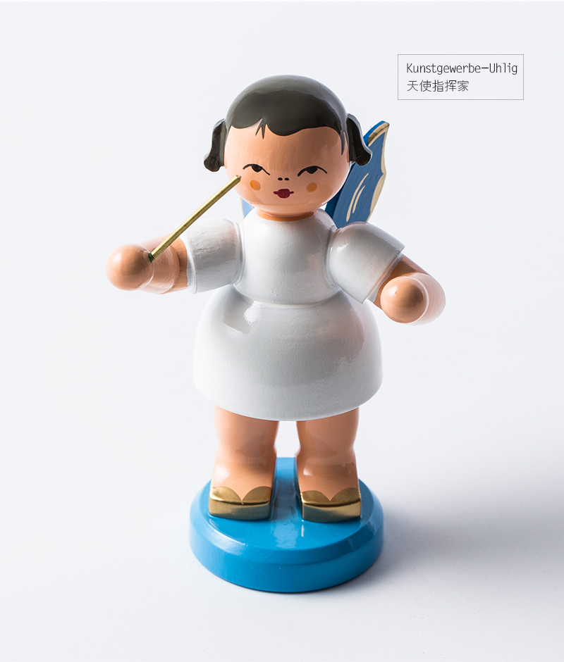 德国原产Kunstgewerbe Uhlig手工艺品木偶守护天使指挥家