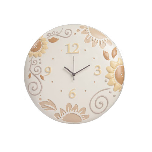 意大利原产EGAN房间装饰挂钟钟表时钟清新淡雅圆形 沙色
