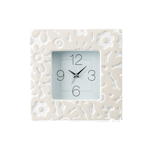 意大利原产EGAN房间装饰座钟钟表时钟清新淡雅方形 米白