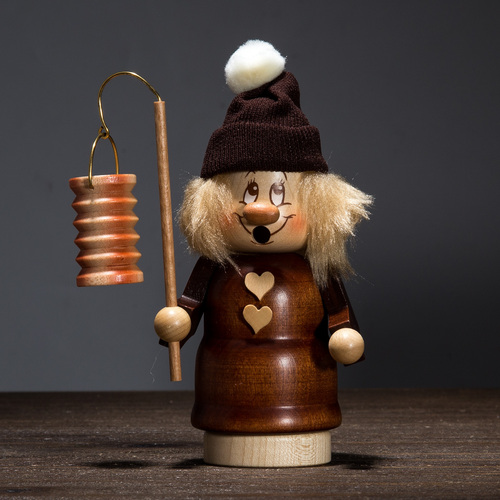 德国原产Christian Ulbricht木质手工木偶摆件持灯女孩 棕色