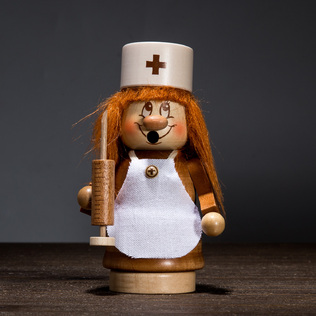 德国原产Christian Ulbricht木质手工香薰木偶摆件护士