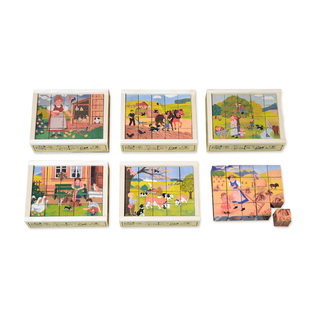 瑞士原产Atelier Fischer拼图木质人物场景拼图玩具6种景