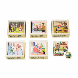 瑞士原产Atelier Fischer拼图木质拼图玩具小红帽6种场景