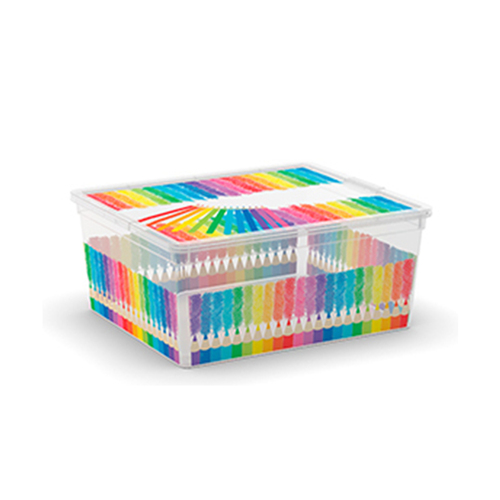 意大利原产KIS食品级环保收纳箱储物箱炫彩艺术M号 彩色