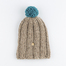 芬兰原产MYSSYFARMI儿童羊毛针织帽手工帽保暖帽 棕灰色