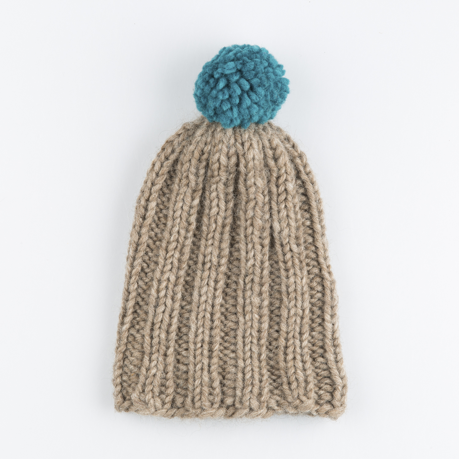 芬兰原产MYSSYFARMI儿童羊毛针织帽手工帽保暖帽 棕灰色
