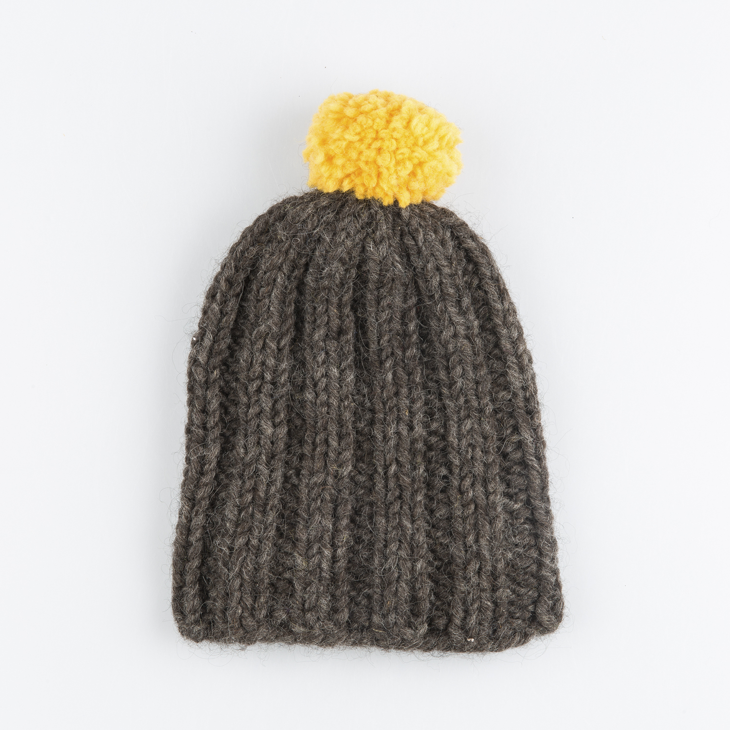 芬兰原产MYSSYFARMI儿童羊毛针织帽手工帽保暖帽 深棕色