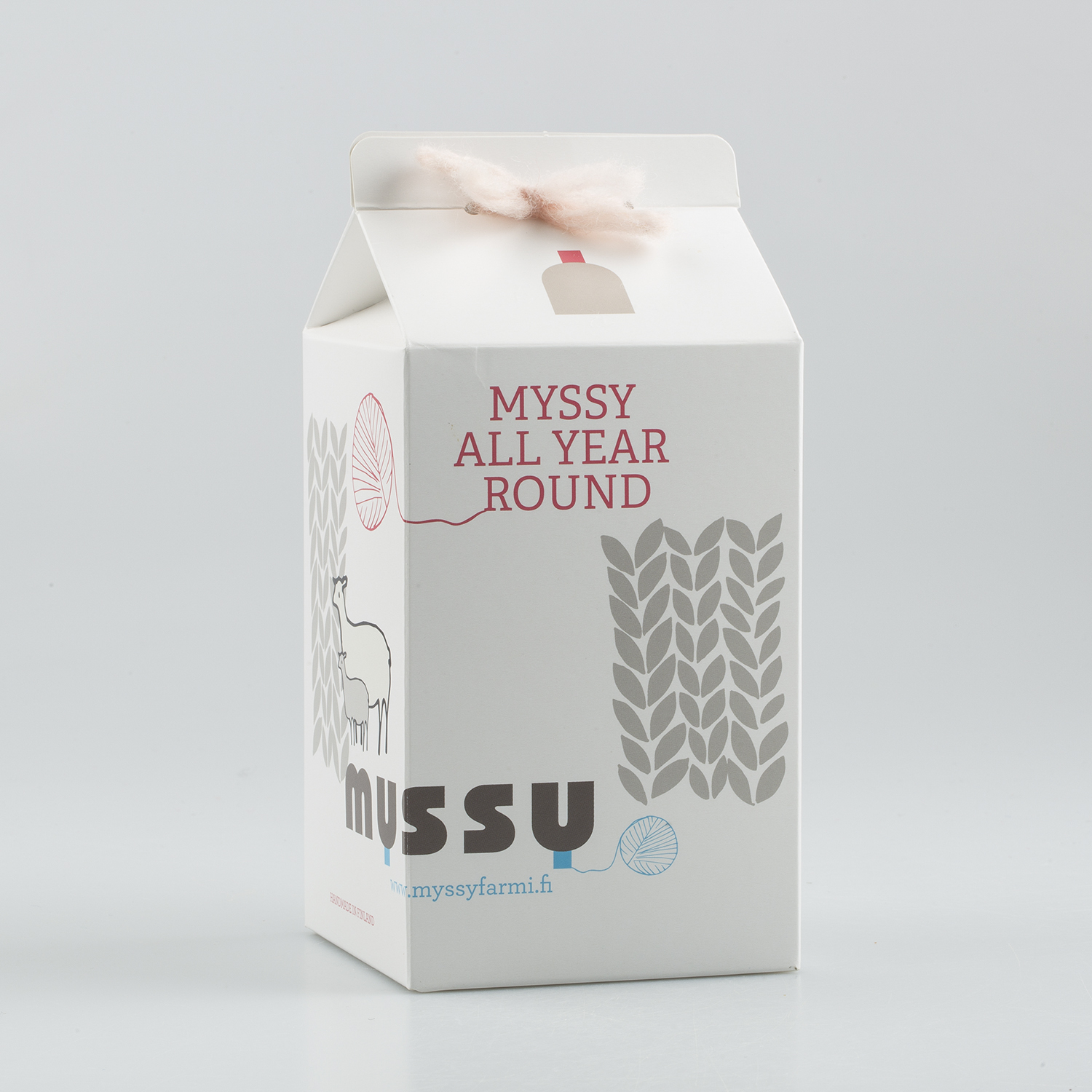 芬兰原产MYSSYFARMI儿童羊毛针织帽手工帽保暖帽 浅灰色