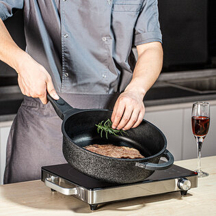 DHT 铝压铸不粘锅28cm深煎锅