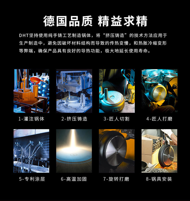 DHT 铝压铸不粘锅28cm深煎锅 黑色