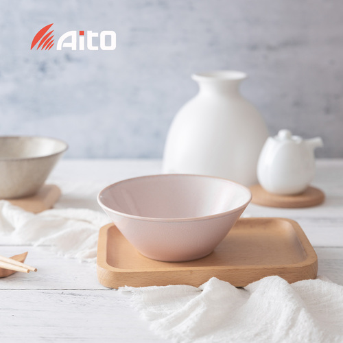 日本原产Aito Natural color美浓烧陶瓷摩登色餐碗 粉色 餐碗