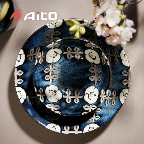 日本原产AITO Nordic Flower美浓烧陶瓷碗碟晚晴 碟碗套装