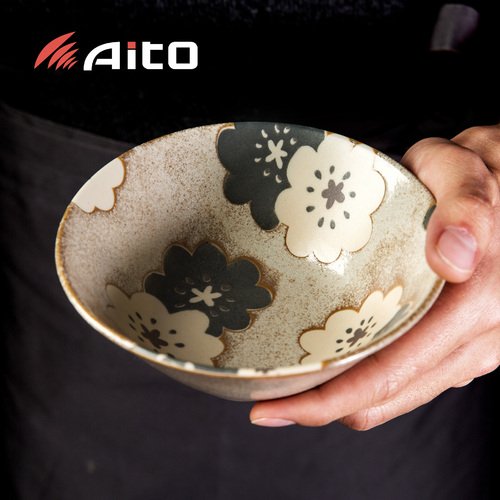 日本原产AITO Nordic Flower 美浓烧陶瓷碗碟冬雪 餐碗