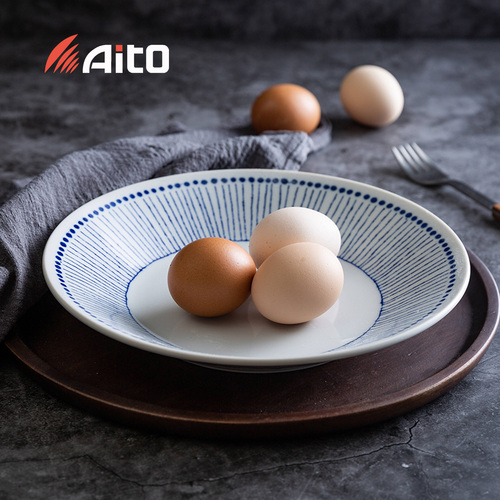 日本原产AITO 苍十草美浓烧陶瓷碗碟杯 正餐盘