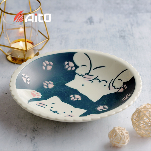 日本原产AITO CAT on SUNDAY美浓烧陶瓷餐具 深皿钵