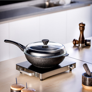 DHT 铝压铸不粘锅30cm炒锅