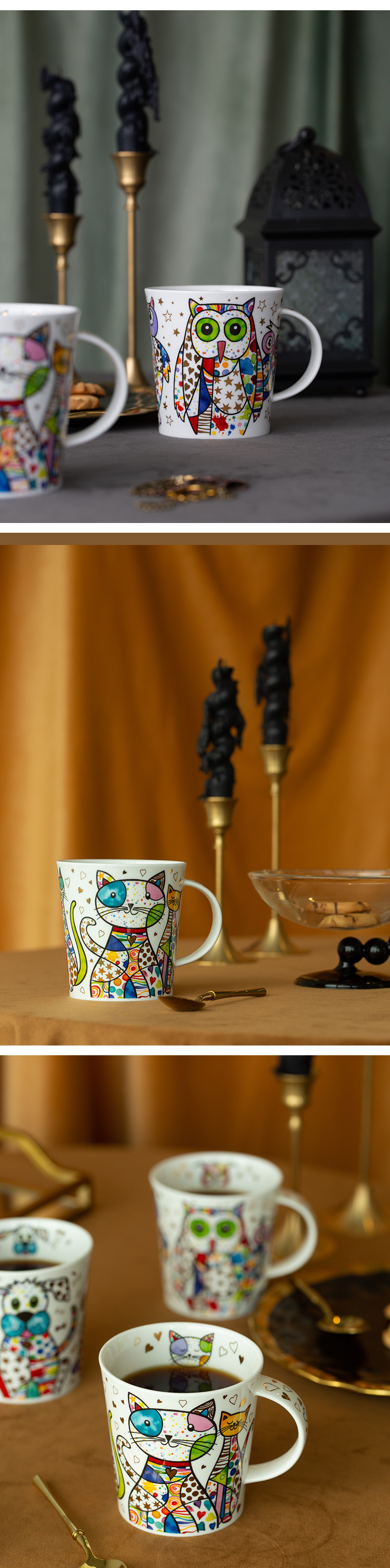 英国丹侬Dunoon骨瓷水杯 Lomond杯型 bling 系列 bling-bling猫