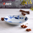 日本原产AITO Aizome Nasu蓝染茄美浓烧陶瓷饭碗大碗餐碟 三角小皿盘