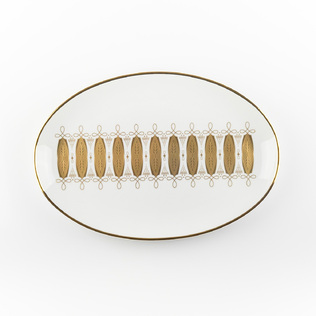 德国原产GLORIA 24K镶金陶瓷点心盘水果盘餐盘魅惑