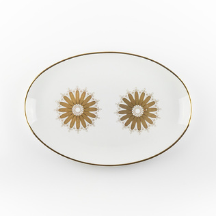 德国原产GLORIA 魅惑系列24K镶金陶瓷点心盘水果盘餐盘