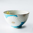 日本原产T.NISHIKAWA Kayori京烧清水烧彩绘陶瓷茶碗白菊 浅蓝