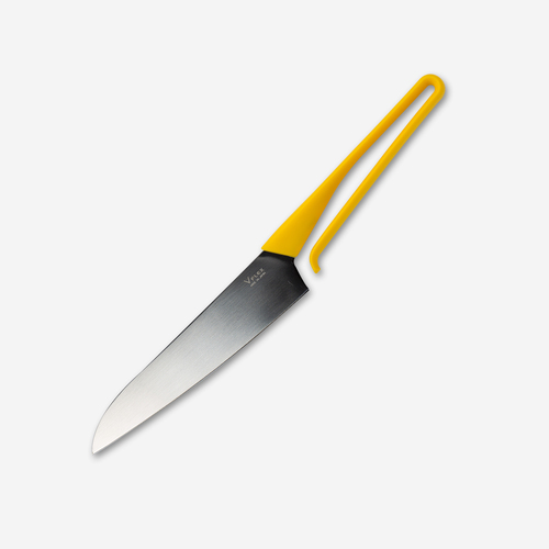 日本原产Shikisai诗季彩V-flex不锈钢小型野餐刀水果刀 黄色