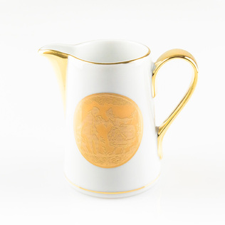 德国原产GLORIA 24K镶金陶瓷奶壶爱情场景