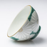 日本原产T.NISHIKAWA Kayori京烧清水烧彩绘陶瓷茶碗白菊 绿色