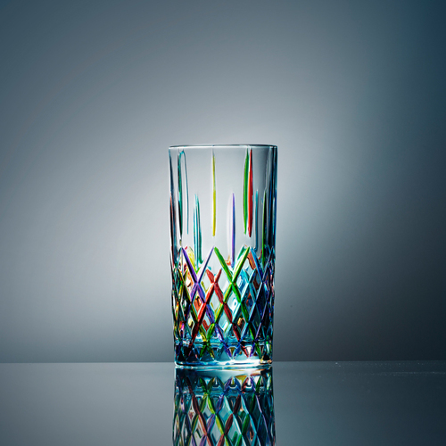 意大利原产ZECCHIN圣殿系列威尼斯酒杯彩色玻璃杯子水杯360ml 浅蓝