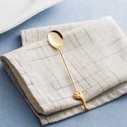 日本原产elfin不锈钢镀金咖啡勺小鹿117mm