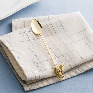 日本原产elfin不锈钢镀金咖啡勺爱心小熊117mm