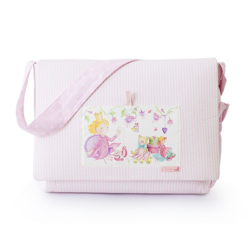 意大利原产ROSSO REGALE棉质儿童背包儿童包包粉色条纹 粉红