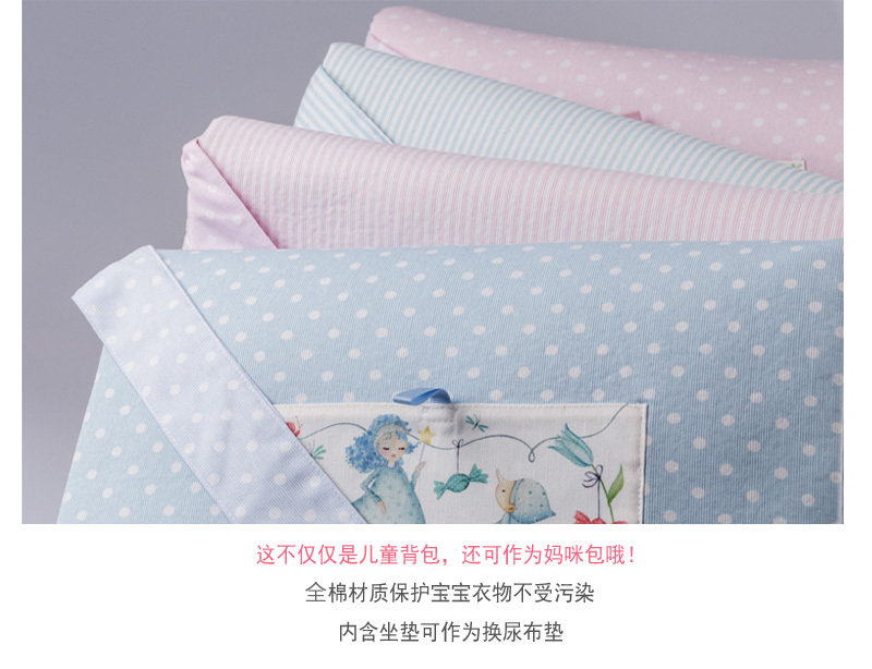 意大利原产ROSSO REGALE棉质儿童背包儿童包包 天蓝