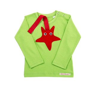 意大利Mamma No海星自带奶嘴绳棉质婴儿长袖T恤宝宝t恤