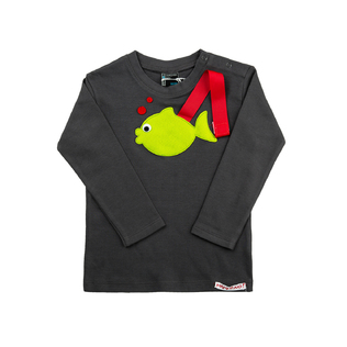 意大利Mamma No海鱼奶嘴绳棉质婴儿长袖T恤宝宝t恤