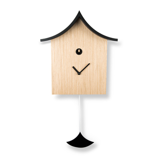 意大利原产Progetti KU KU KINA黑瓦米黄屋创意钟表挂钟