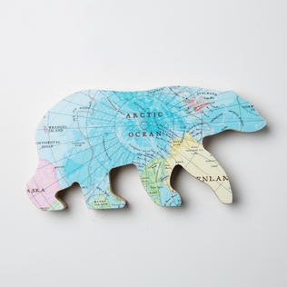 英国原产bombus手工实木北极熊形家居装饰工艺摆件摆设1个