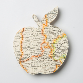 英国原产bombus手工实木苹果形家居装饰工艺摆件摆设1个