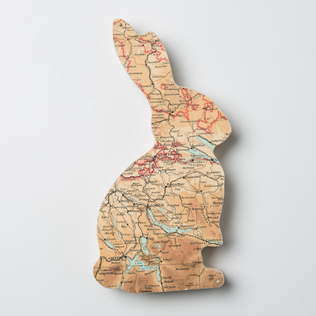 英国原产bombus手工实木兔子形家居装饰工艺摆件摆设1个