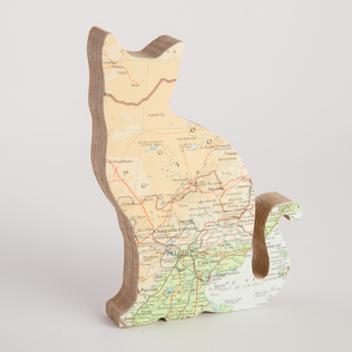 英国原产bombus手工实木猫形家居装饰工艺摆件摆设1个