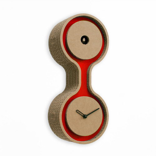 意大利原产Progetti TWIN布谷鸟创意挂钟/时钟/钟表 红色