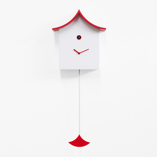 意大利原产Progetti KU KU KINA红瓦白屋创意挂钟/时钟