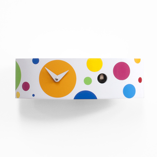 意大利原产Progetti Ellipse椭圆创意挂钟/时钟白底彩点