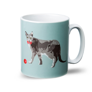 英国原产BETTY BOYNS陶瓷杯子水杯马克杯灰猫图案