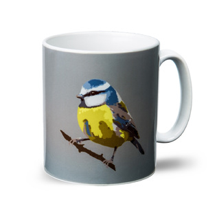 英国原产BETTY BOYNS陶瓷杯子水杯马克杯蓝冠山雀图案